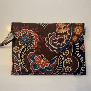 Vera Bradley brown paisley card holder
